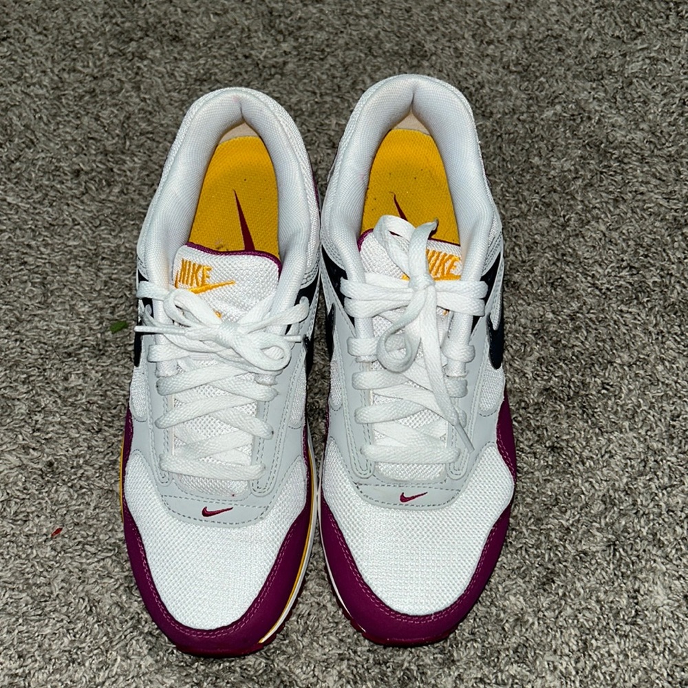 Women’s Nike Air white and purple with some gold